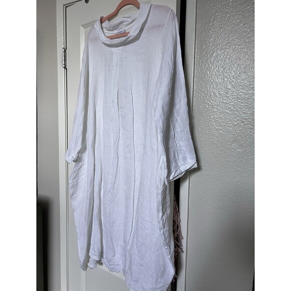 Diverse Italia White Linen Dress One Size Fits To Up XXXL - Picture 3 of 6
